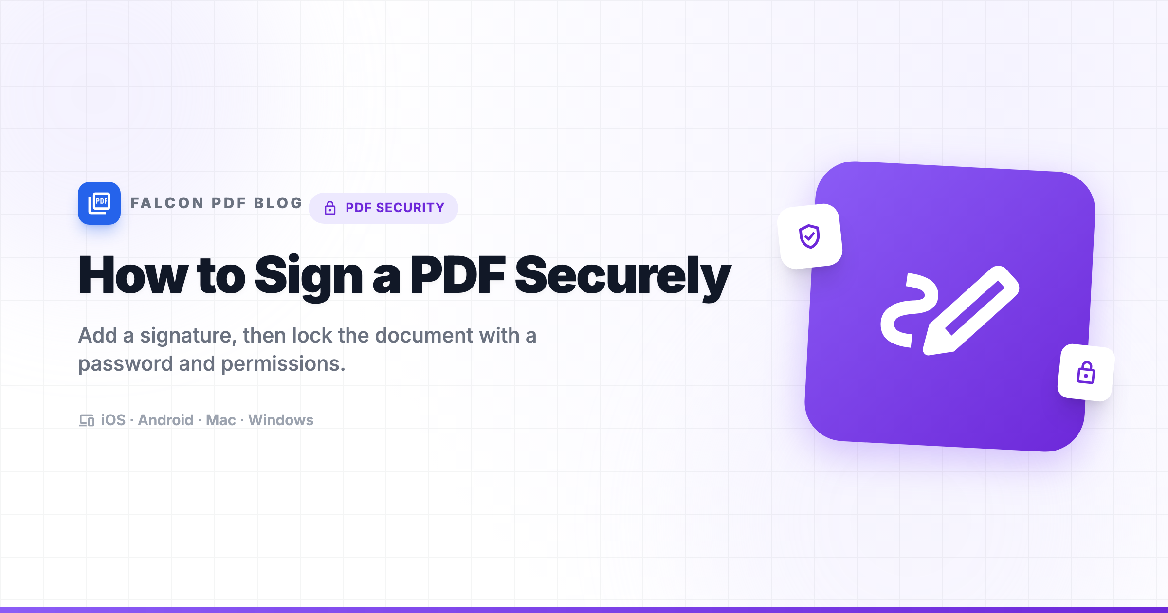 Signing a PDF document securely in Falcon PDF