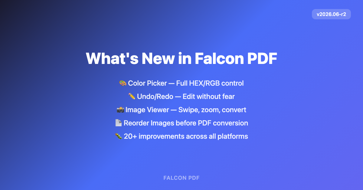 Falcon PDF 2026.06-r2 release