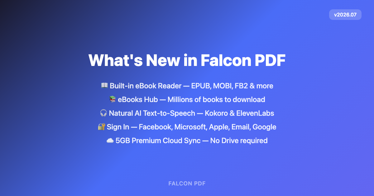 Falcon PDF 2026.07 release