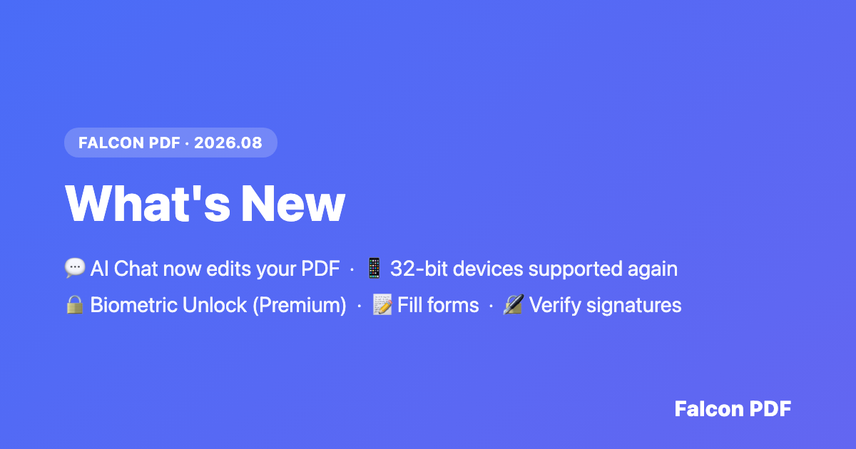 Falcon PDF 2026.08 release